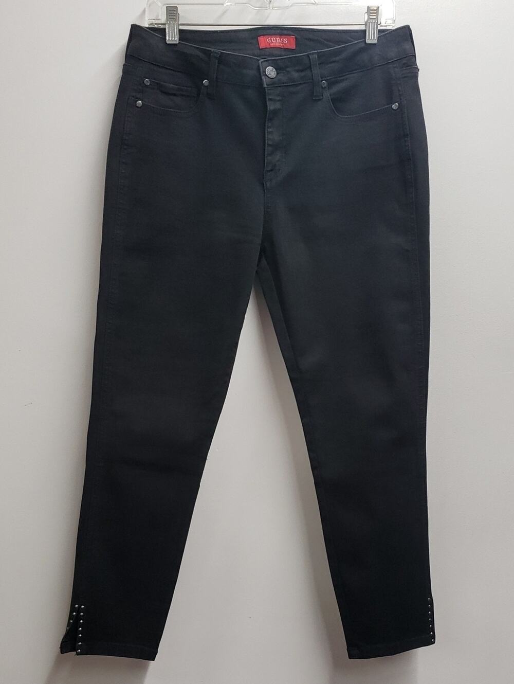 Guess Skinny Black Jeans with Stud Detail At Ankle Womens Size 31